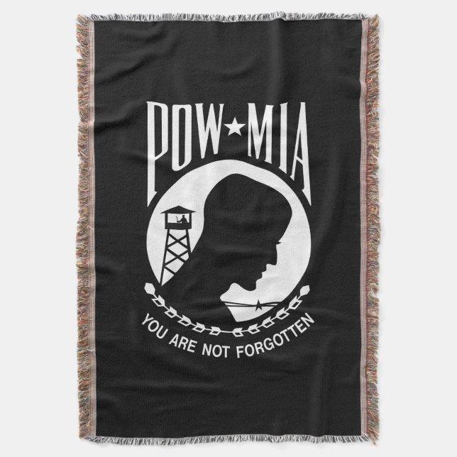 POW MIA Flagga: Soldater från Vietnam Krig saknas, Filt (Framsidan Vertikal)