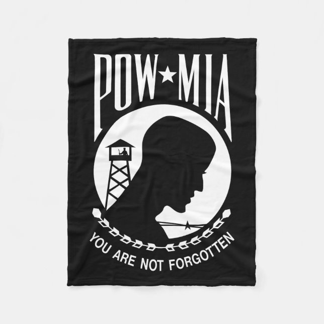 POW MIA Flagga: Soldater från Vietnam Krig saknas, Fleecefilt (Framsidan)