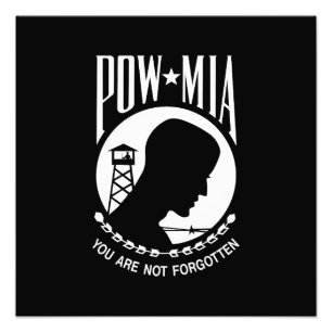 POW MIA Flagga: Soldater från Vietnam Krig saknas, Fototryck