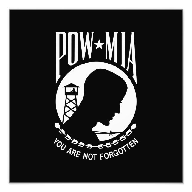 POW MIA Flagga: Soldater från Vietnam Krig saknas, Fototryck (Framsidan)