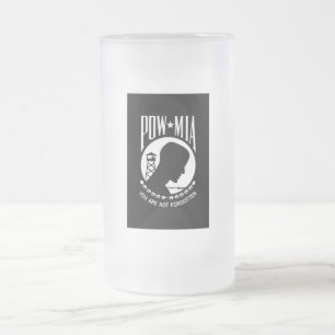 POW MIA Flagga: Soldater från Vietnam Krig saknas, Frostat Ölglas