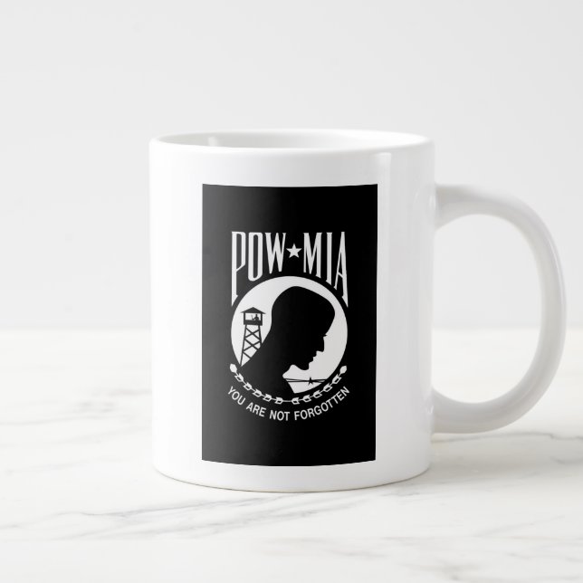 POW MIA Flagga: Soldater från Vietnam Krig saknas, Jumbo Mugg (Höger)