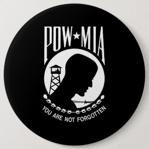 POW MIA Flagga: Soldater från Vietnam Krig saknas, Knapp