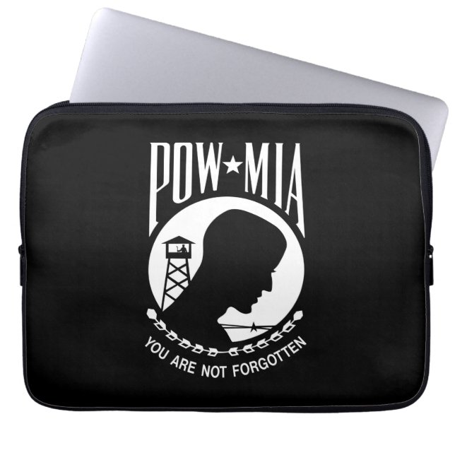 POW MIA Flagga: Soldater från Vietnam Krig saknas, Laptop Fodral (Framsidan)