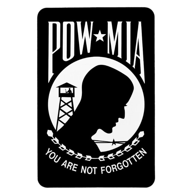 POW MIA Flagga: Soldater från Vietnam Krig saknas, Magnet (Vertikal)