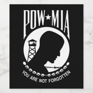 POW MIA Flagga: Soldater från Vietnam Krig saknas, Vinflaska Etikett