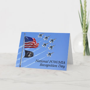 POW MIA Flagga, USA flagga och Thunderbird Kort