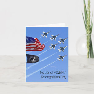 POW MIA-flagga, USA-flagga & Thunderbirds Kort
