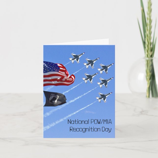 POW MIA-flagga, USA-flagga & Thunderbirds Kort (Framsida)