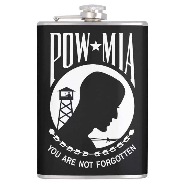 POW MIA-flaggan: Saknade soldater från Vietnamkrig Fickplunta (Framsidan)