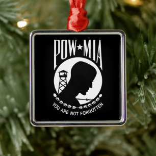 POW MIA-flaggan: Saknade soldater från Vietnamkrig Julgransprydnad Metall
