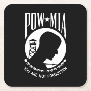 POW MIA-flaggan: Saknade soldater från Vietnamkrig Underlägg Papper Kvadrat
