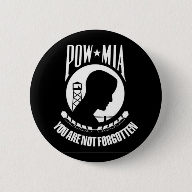 POW*MIA glömms du inte - knäppas Knapp (Framsida)