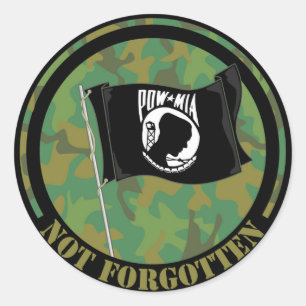 POW MIA-klistermärken Runt Klistermärke