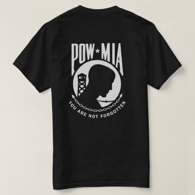 POW MIA Manar Black T-shirt 2 (Design baksida)