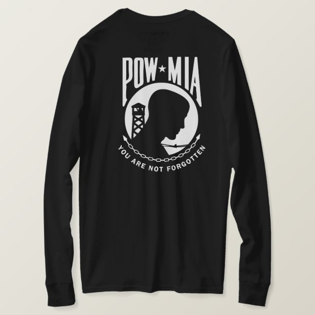 POW MIA Manar Black Tee Shirt (Design baksida)