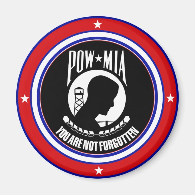 POW MIA - RED WHITE OCH BLUE MAGNET (Framsidan)