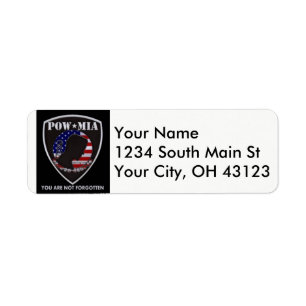 POW/MIA-returetiketter Returadress Etikett