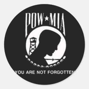 POW MIA RUNT KLISTERMÄRKE