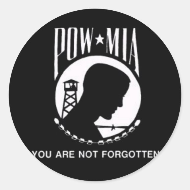 POW MIA RUNT KLISTERMÄRKE (Framsida)