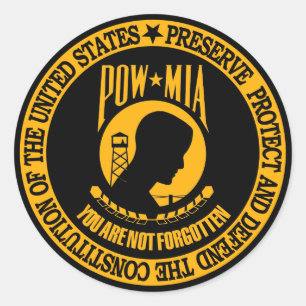 POW-MIA RUNT KLISTERMÄRKE