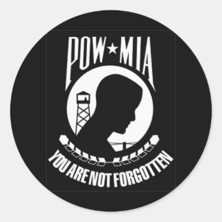POW MIA Sticker Runt Klistermärke