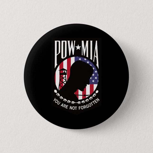 Pow Mia Usa Flag Du Är Inte Glömd  Knapp (Framsida)