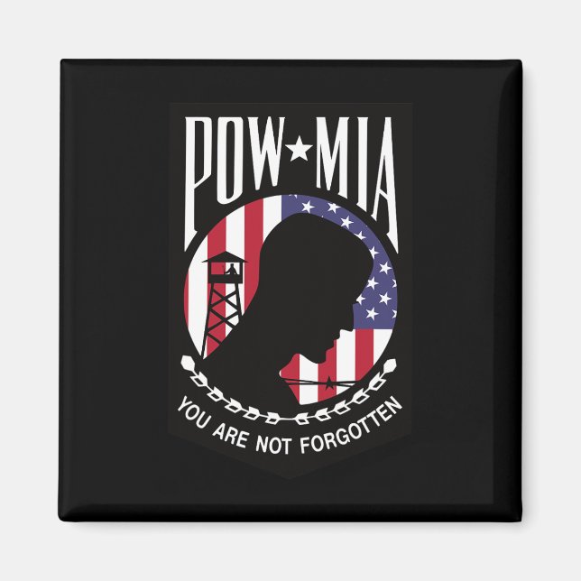 Pow Mia Usa Flag Du Är Inte Glömd  Magnet (Framsidan)