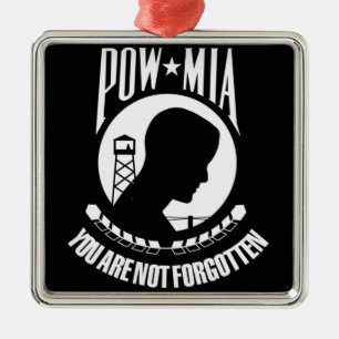 POW--MIAflagga Julgransprydnad Metall