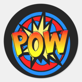 Pow Pop Art Superpower Hero Birthday Stickers Runt Klistermärke