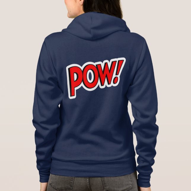 POW! Screwball Graphics Dragkedja Huva T Shirt (Baksida)