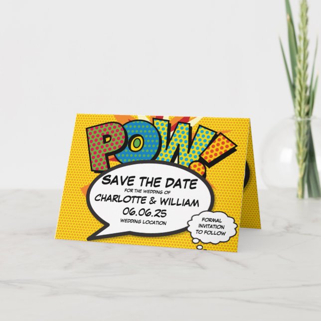 POW Spara Roligten Retro Tecknad Bok-popup-bild fö Meddelande (Framsida)