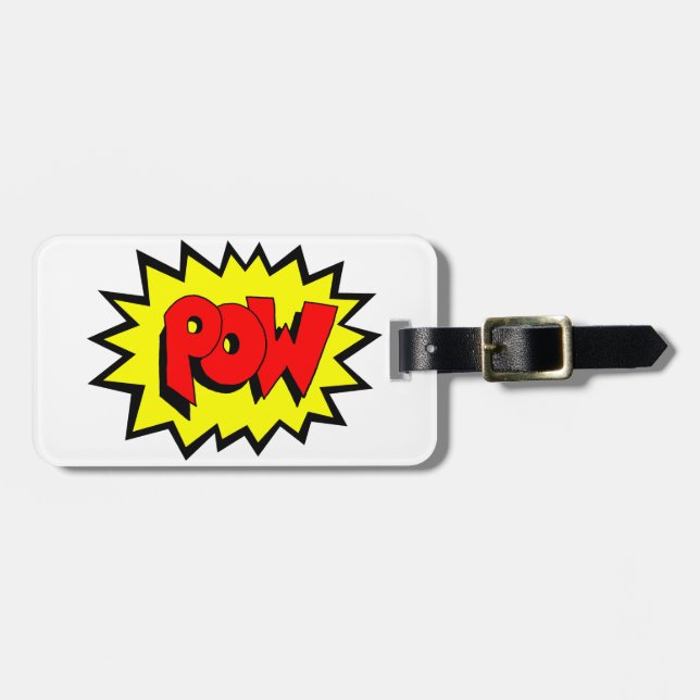 POW - Tecknad Bok Pop Art Bagagebricka (Horisontell Framsida)