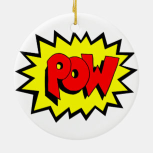POW - Tecknad Bok Pop Art Julgransprydnad Keramik
