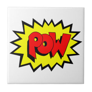 POW - Tecknad Bok Pop Art Kakelplatta
