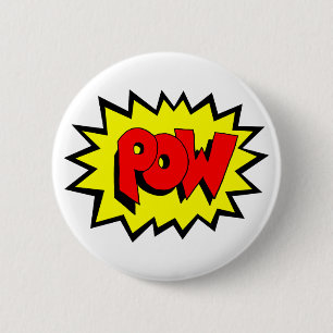 POW - Tecknad Bok Pop Art Knapp