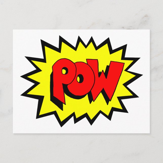 POW - Tecknad Bok Pop Art Vykort (Framsida)