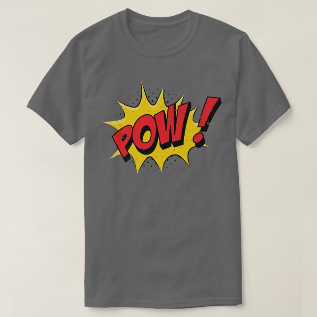 POW Tecknad Bok Tecknad  Funny Pop Art T Shirt (Design framsida)