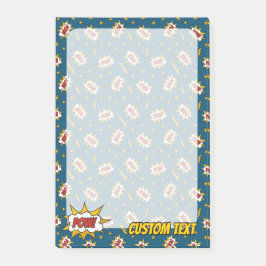 Pow Tecknad Ljud Effect Mönster Post-it Block