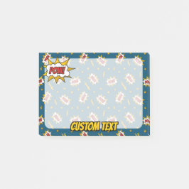 Pow Tecknad Ljud Effect Mönster Post-it Block