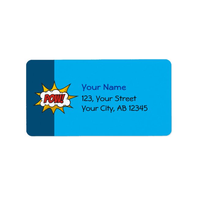 Pow Tecknad Ljud, effekt Adressetikett (Framsidan)