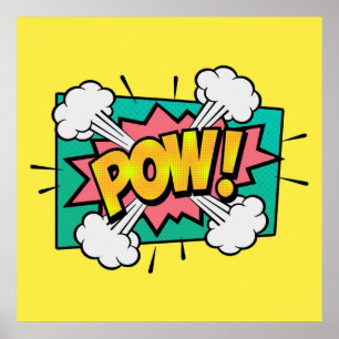 Pow tecknad tal bubbla poster