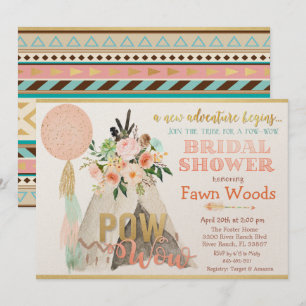 Pow Wow Tribal Teepee Bröllopsfestinladning Inbjudningar