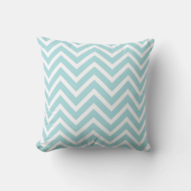 Powder Blue Chevron Kudde (Framsida)