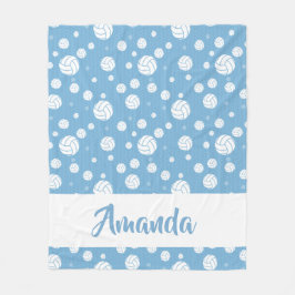 Powder Blue Chevron Volleyball Mönster Fleecefilt