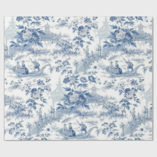 Powder Blue Chinoiserie Toile Presentpapper