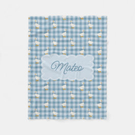 Powder Blue Gingham Goose Buffalo Check Custom Nam Fleecefilt