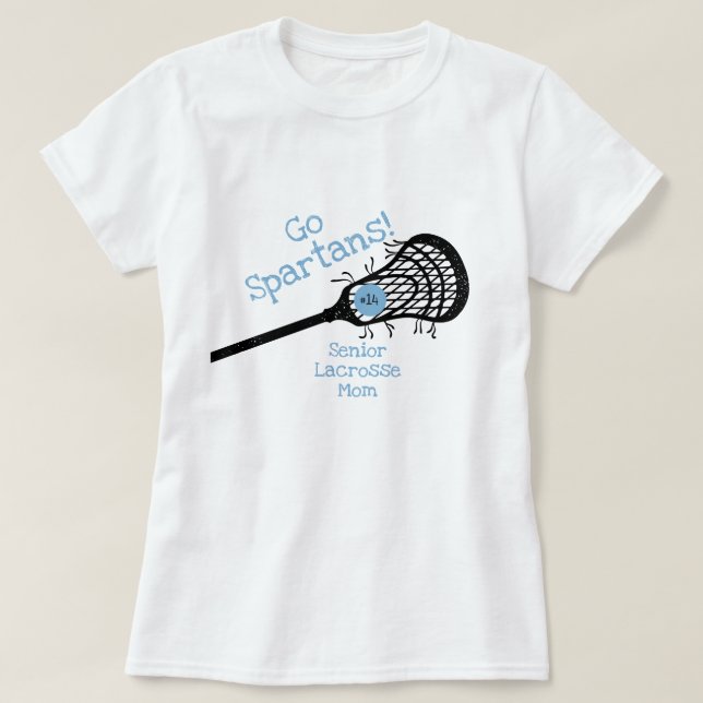 Powder Blue Go Team Lacrosse Mamma T Shirt (Design framsida)