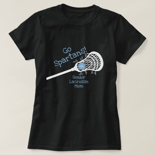 Powder Blue Go Team Lacrosse Mamma T Shirt (Design framsida)