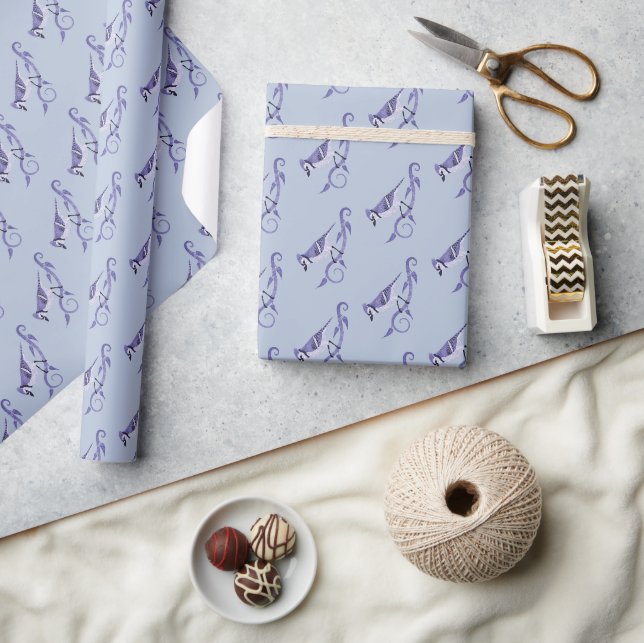 Powder Blue Jay Wrapping Papper Presentpapper (Hantverk)